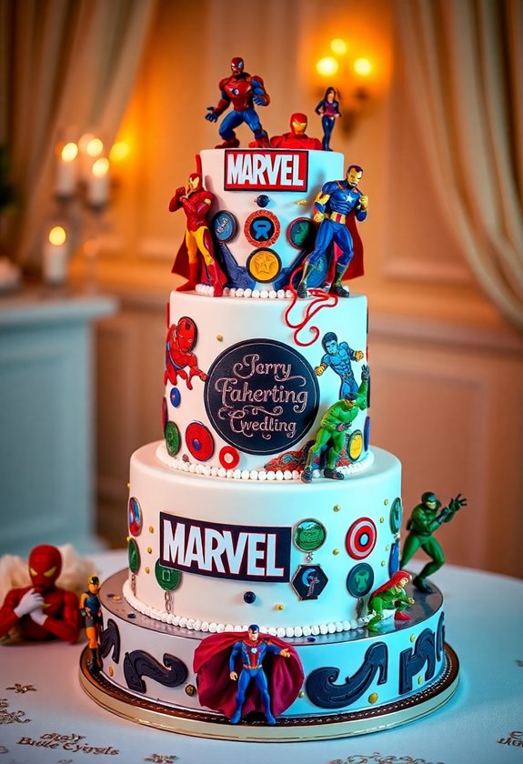 marvel themed wedding cake ideas