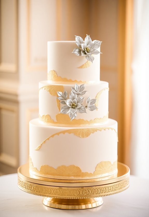 metallic accents for cakes