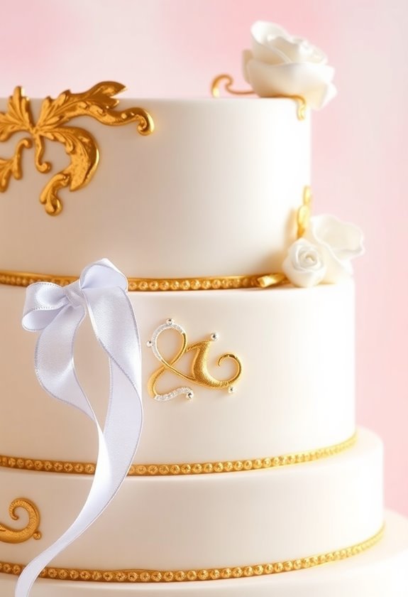 metallic wedding cake accents