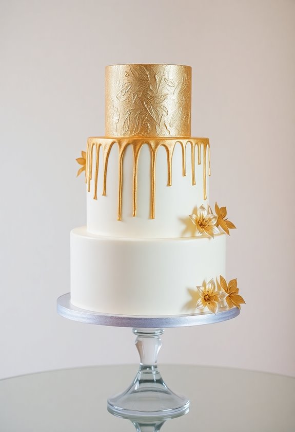 metallic wedding cake accents