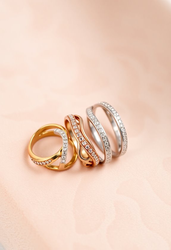 mixed metal wedding rings