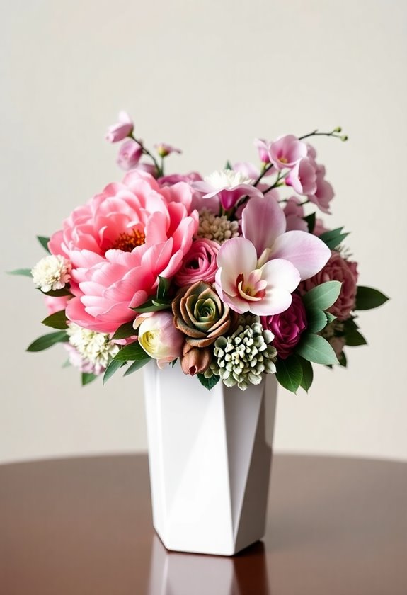 mixing flowers and textures