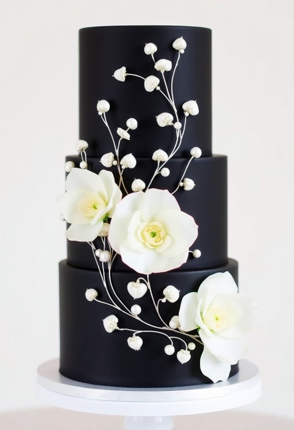 modern elegant monochrome cakes