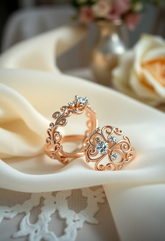modern filigree with gemstones