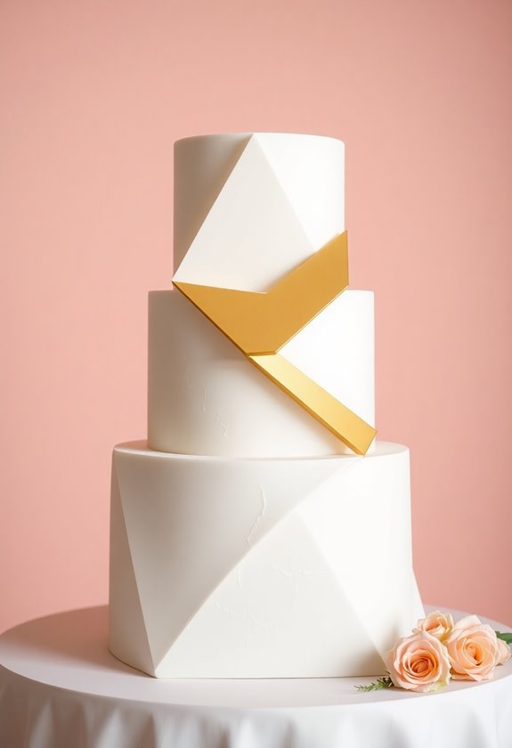 modern geometric wedding cake