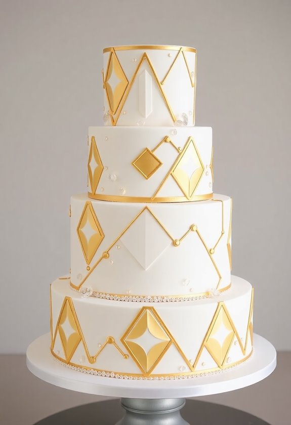 modern geometric wedding cakes
