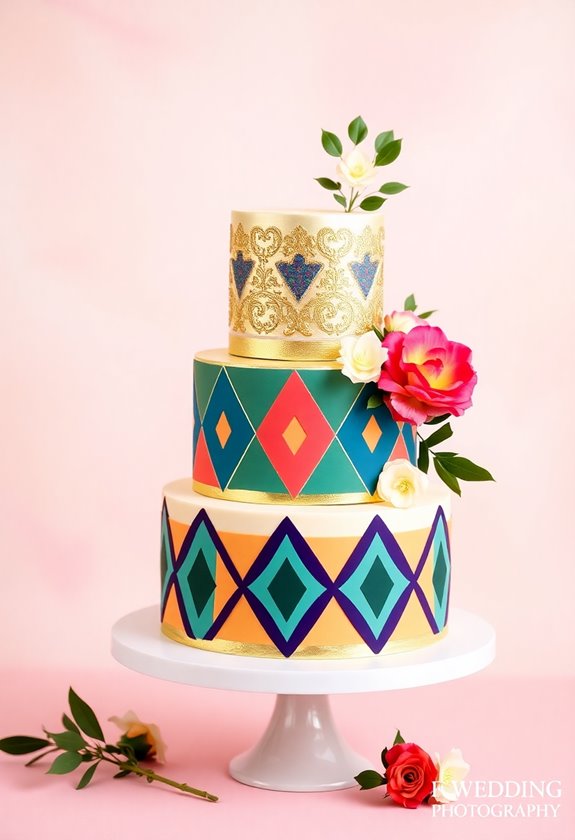 modern geometric wedding cakes