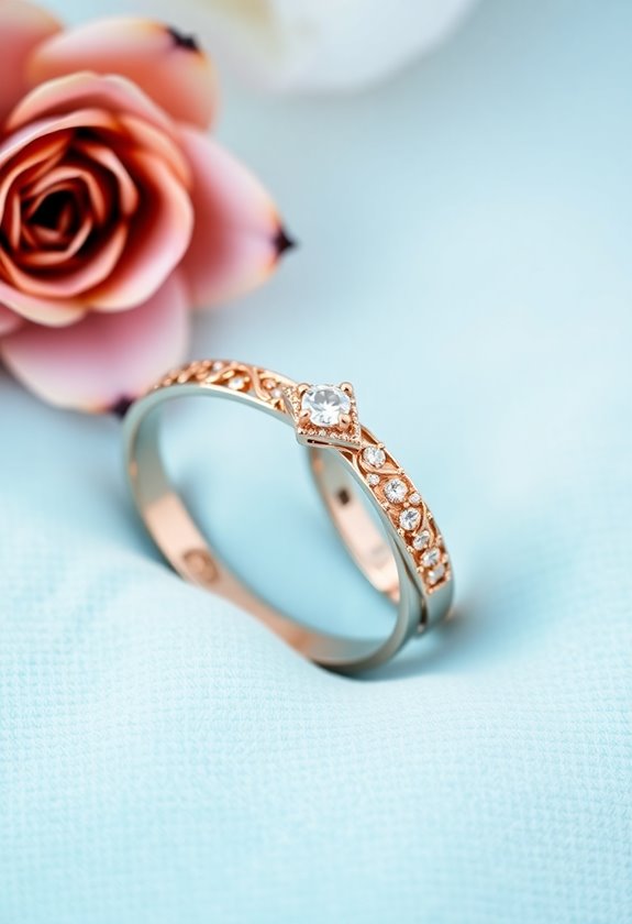 modern rose gold rings