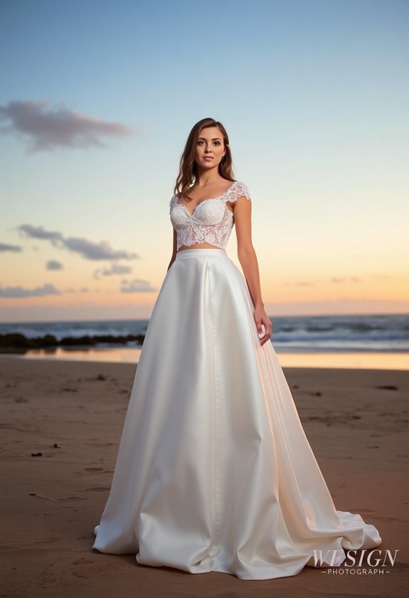 modern two piece bridal style