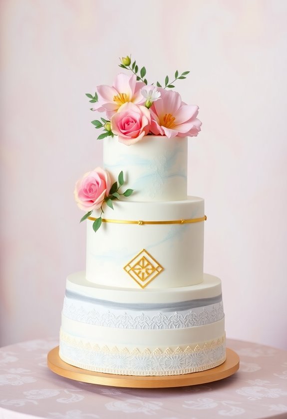 modern wedding cake decor