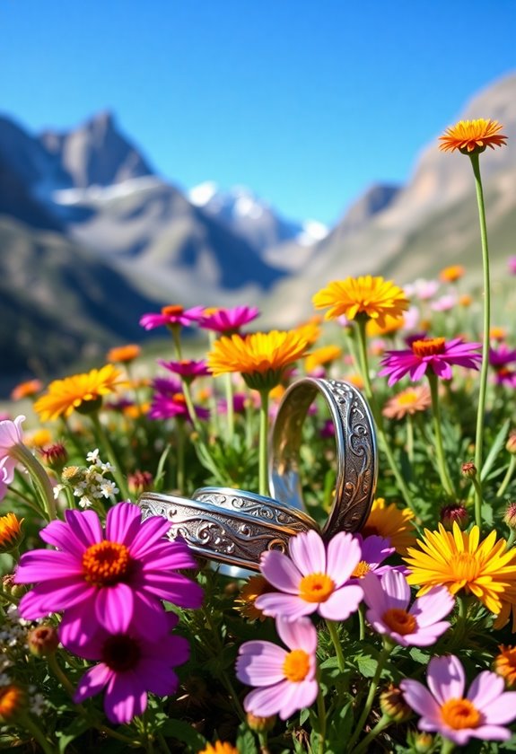 mountain inspired wedding bands