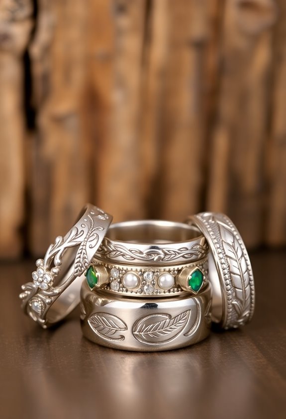 nature inspired stackable rings