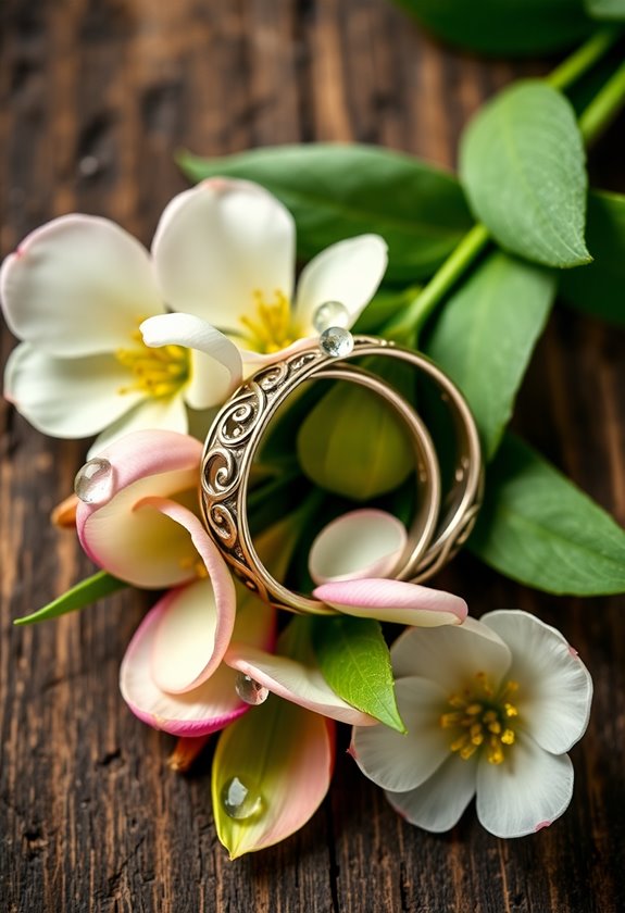 nature inspired wedding rings