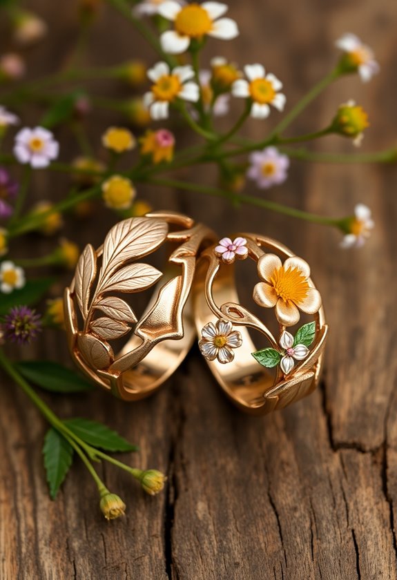 nature inspired wedding rings