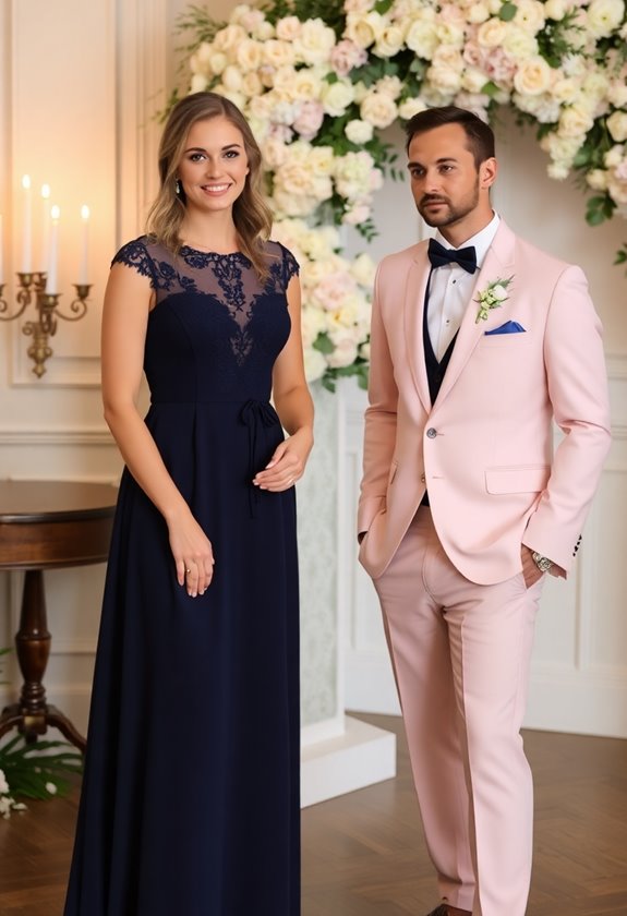 navy and blush elegance