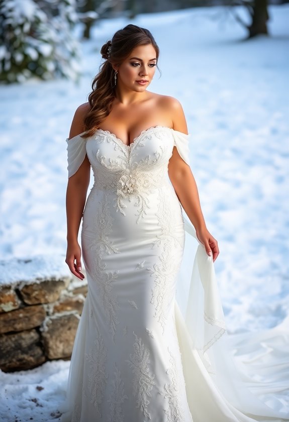 off the shoulder wedding elegance