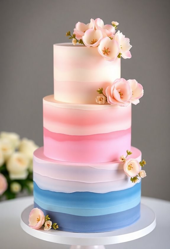 ombre wedding cake designs