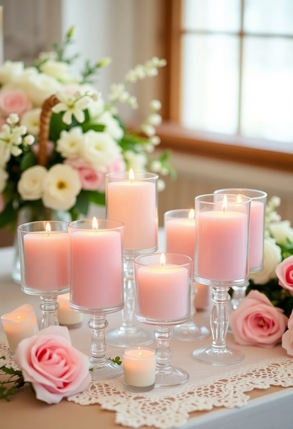 pastel scented wedding candles