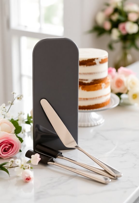 perfectly sliced wedding cake