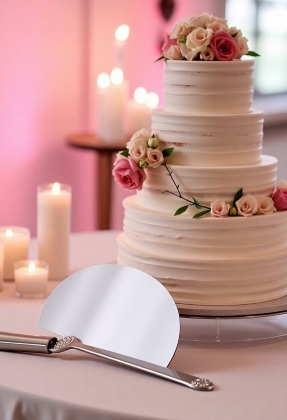 perfectly sliced wedding cake