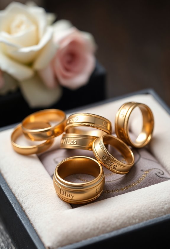 personalized gold wedding bands