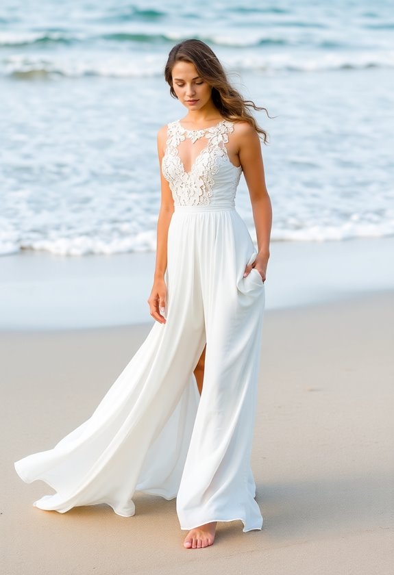 playful beach wedding attire