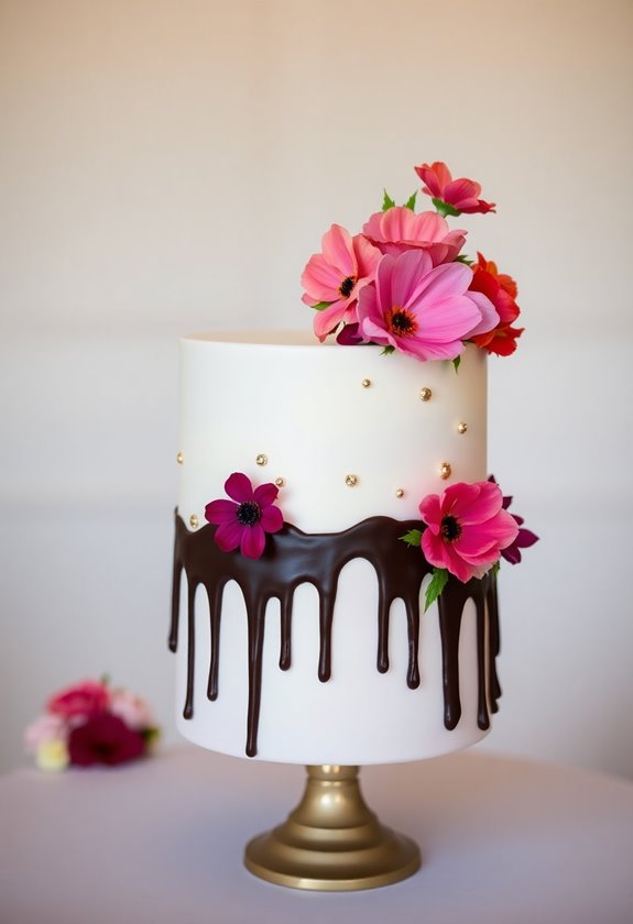 playful elegant drip cakes