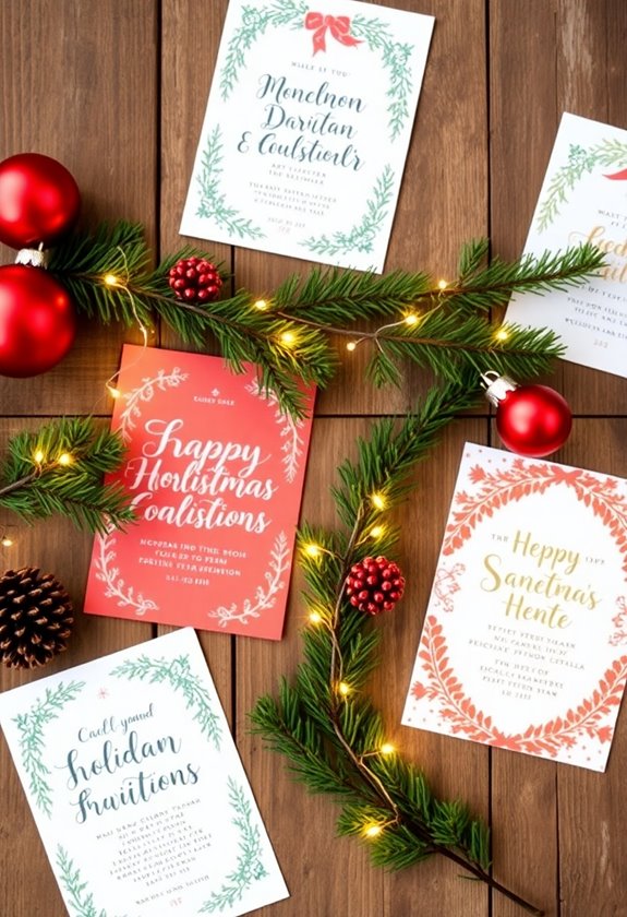 playful holiday wedding invitations