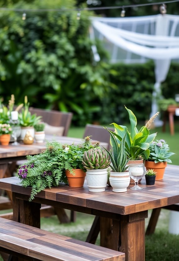 potted plants enhance weddings