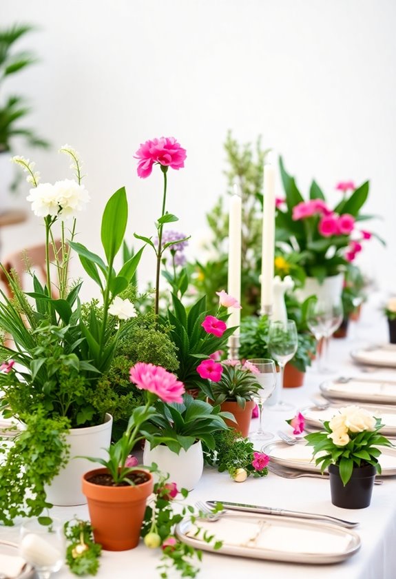 potted plants for wedding decor
