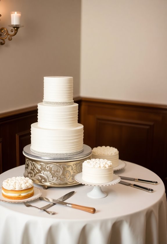 practice wedding cake slicing