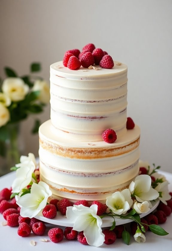raspberry almond wedding cake