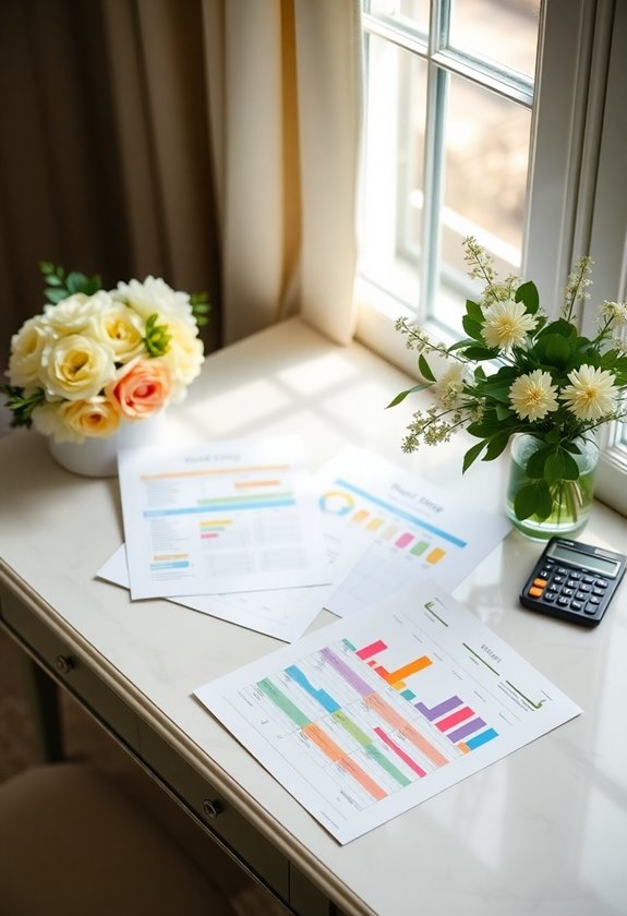 regularly review wedding budget