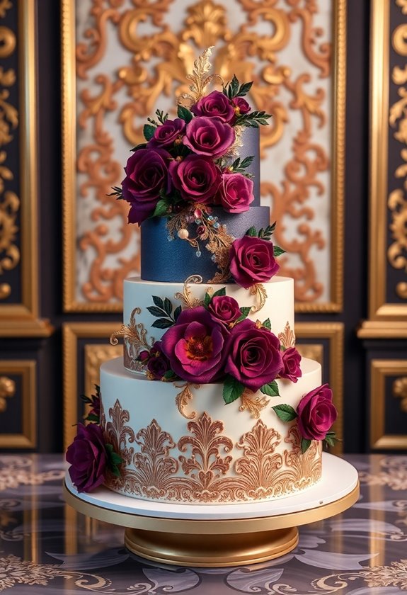 rich wedding cake colors