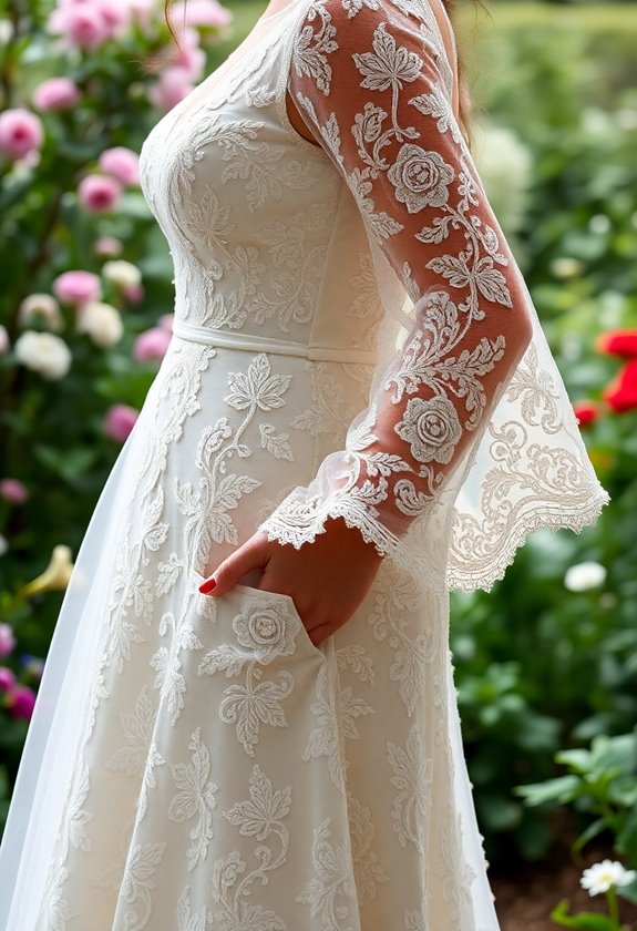 romantic lace dress pockets