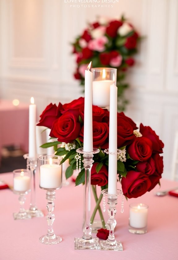 romantic love themed centerpieces