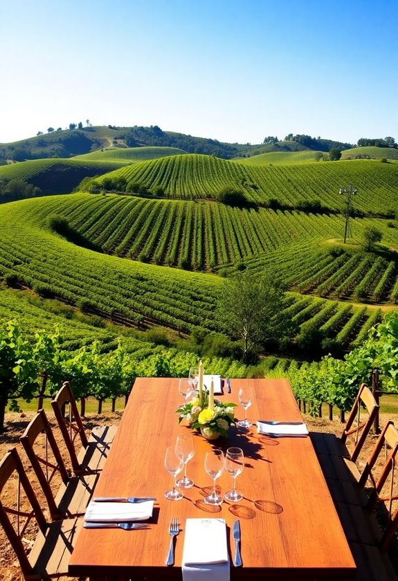 romantic vineyard wedding setting