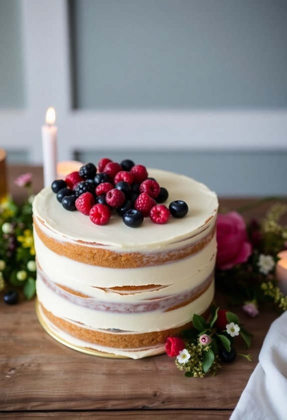 rustic cake with berries