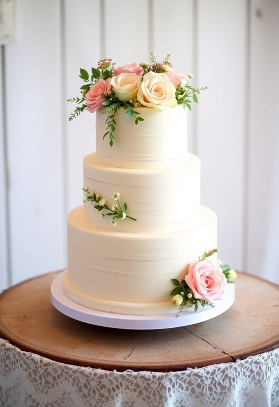rustic floral wedding cakes