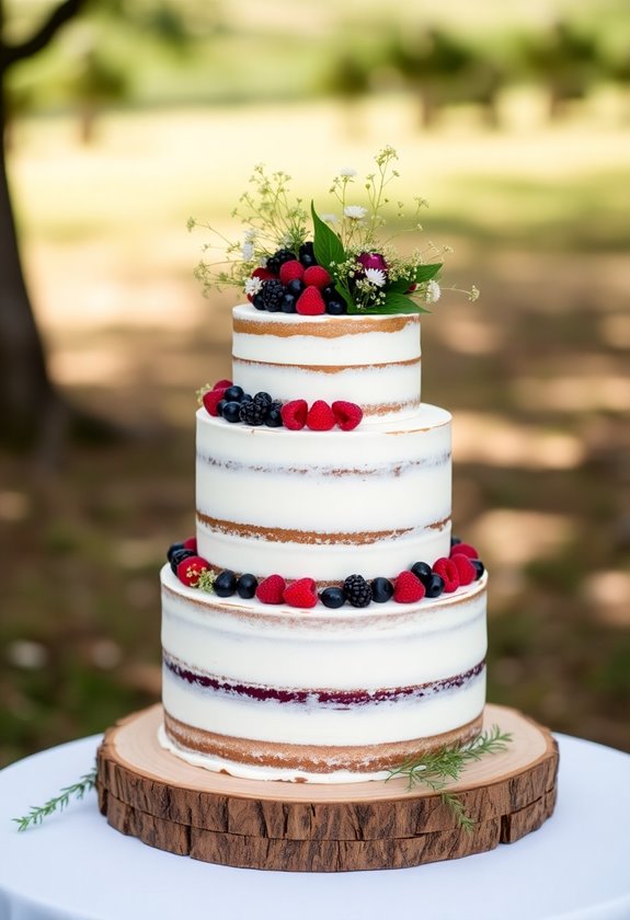 rustic naked cake elegance