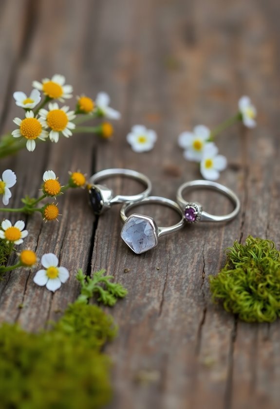 rustic raw gemstone elegance