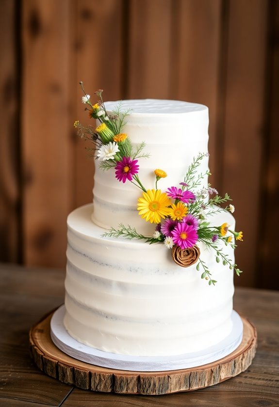 rustic wedding cake decor
