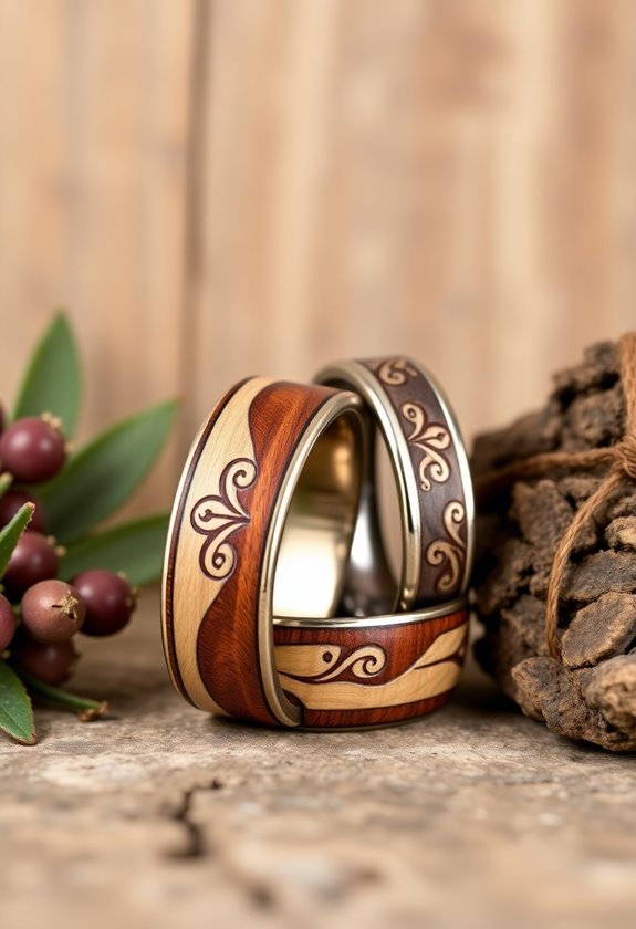rustic wood wedding bands