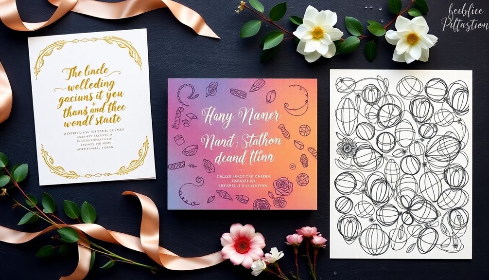 scribble wedding stationery designs