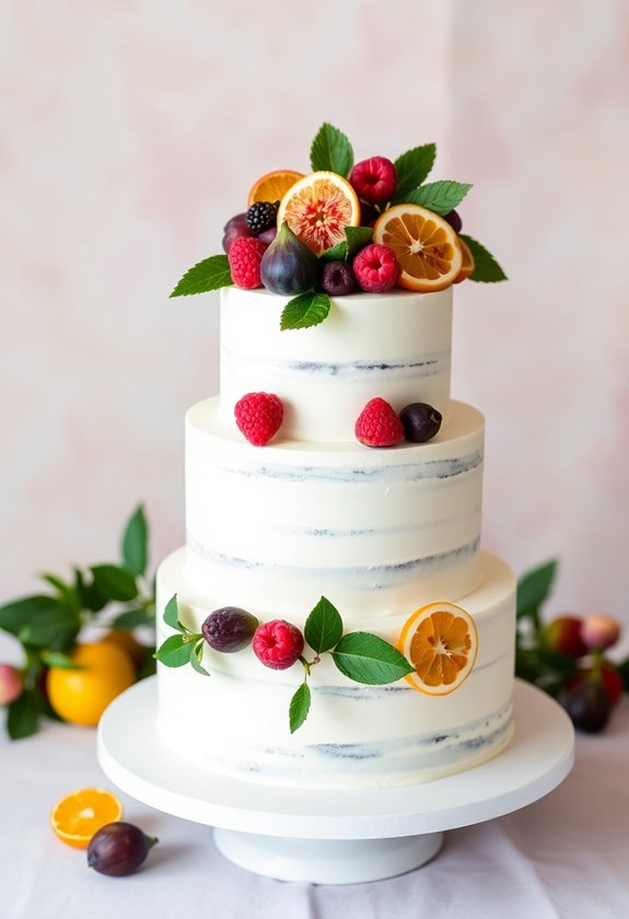 seasonal fruit wedding cake