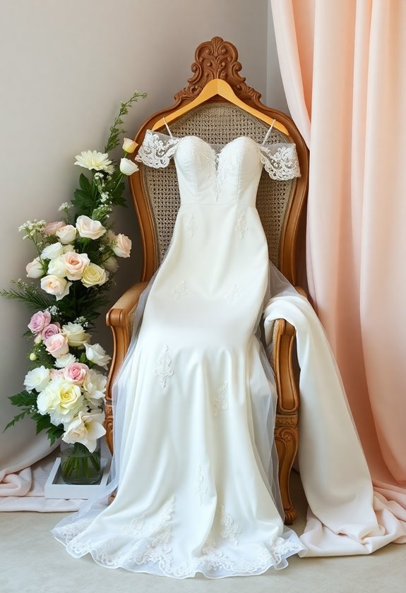 selecting off the shoulder gowns