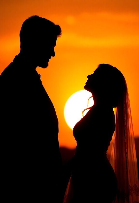 silhouettes and dramatic lighting