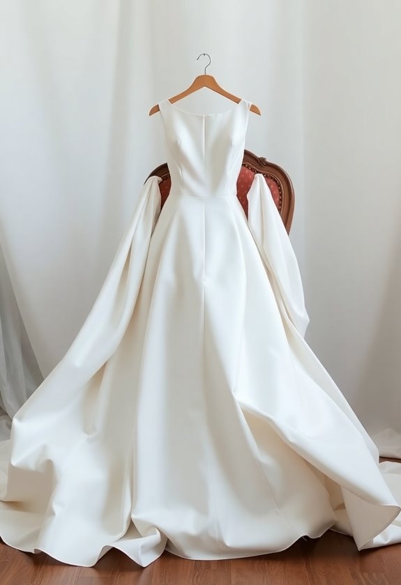 sleek detachable sleeved gowns