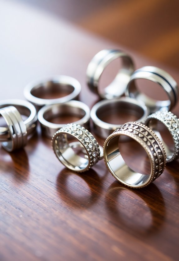 sleek durable stainless steel rings
