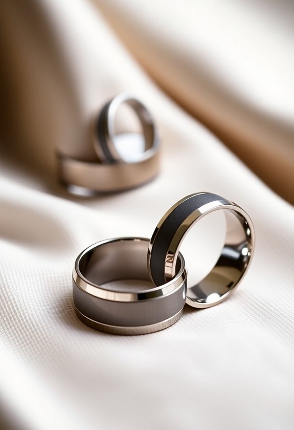 sleek minimalist wedding bands